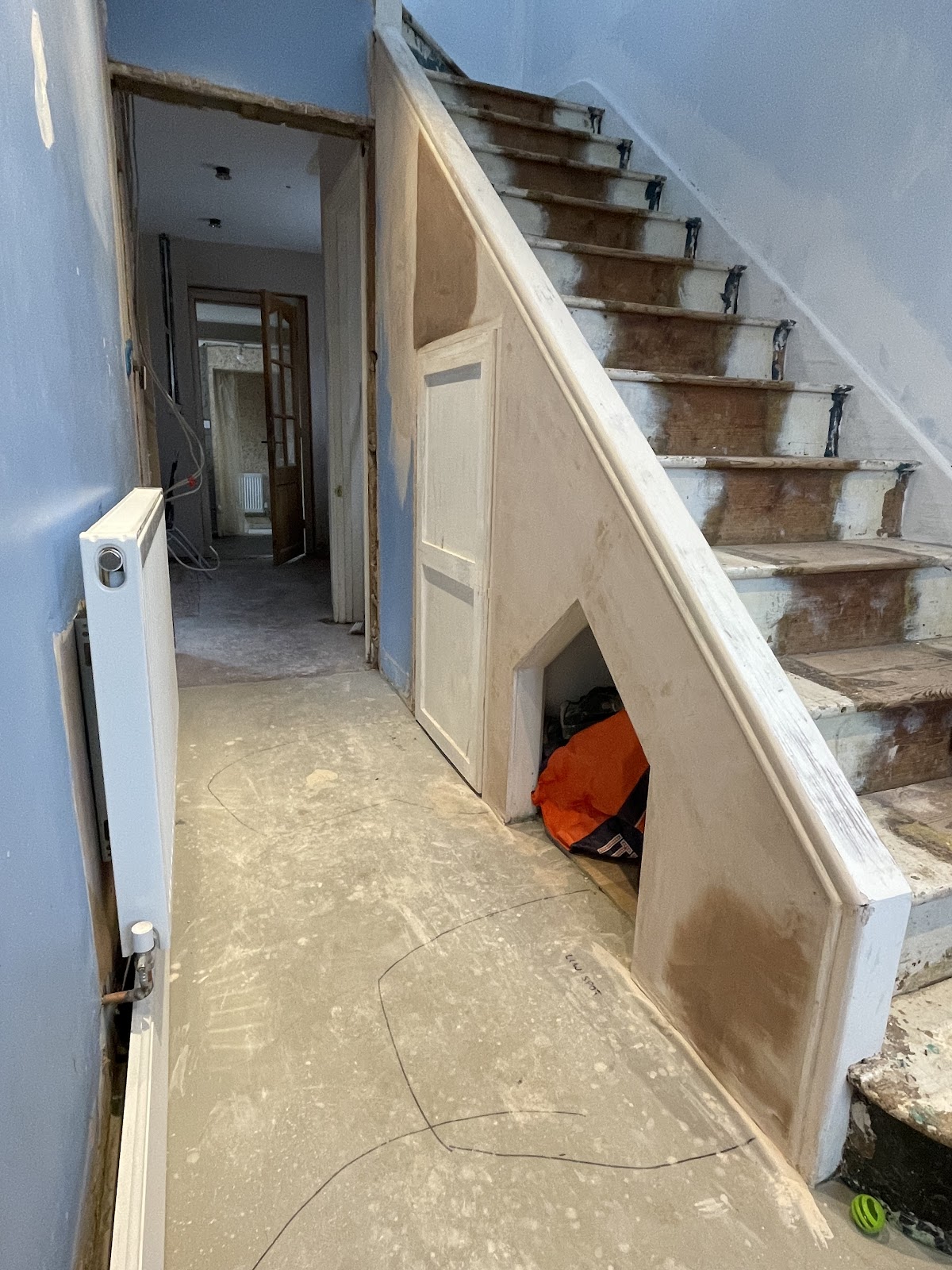 Hallway and staircase renovation in progress